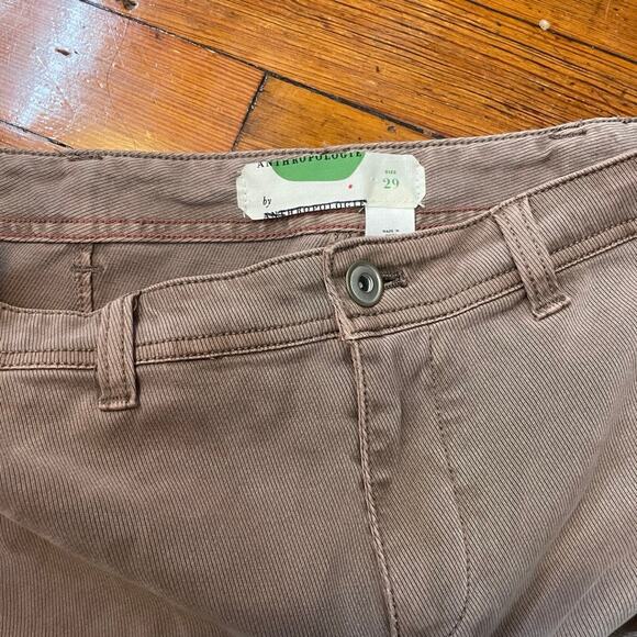 By Anthropologie Tencel Ribbed Button Cuff Straight Leg Utility Pants Sz 29 - Picture 4 of 10